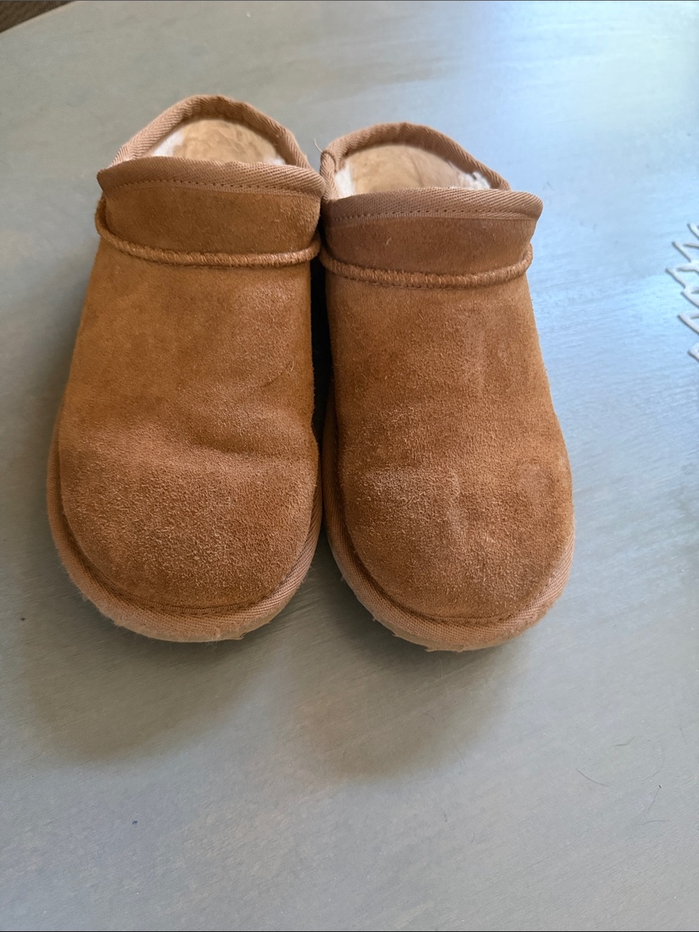 UGG Kids Slip-On Suede Mules in Chestnut
